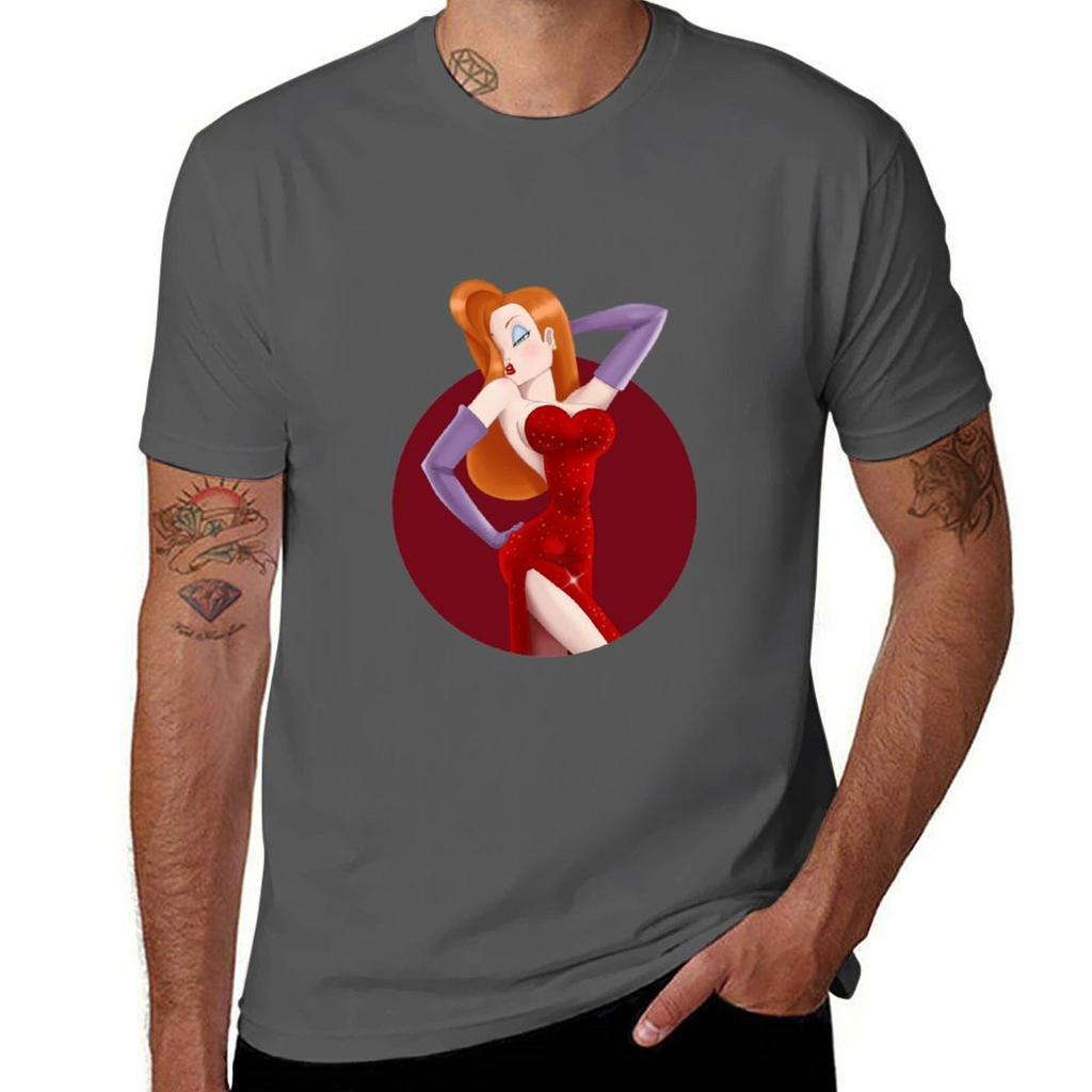 Jessica Rabbit T-Shirt T-Shirts Baumwolle 100% T-Shirt für Mann 100 Prozent Baumwolle Herren T-Shirts für Männer lässiges T-Shirt