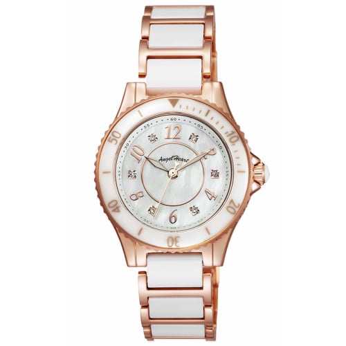

ANGELHEART Love Sports WLS29PG Women s Watch, Pearl Dial, Stainless Steel, Solar Battery, 30mm, White, Official Warranty