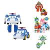 Komplettes Set aus 4 Stück Robocar Poli Ambe Roy Helly Transformer Spielzeug für Kinder Osterdekoration