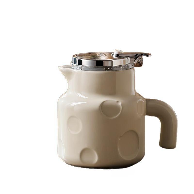 Ceramic Brewing Teapot Household Tea and Water Separation Single-pot Tea Set Light Luxury Flower Teapot Piaoyi Pot with Filter