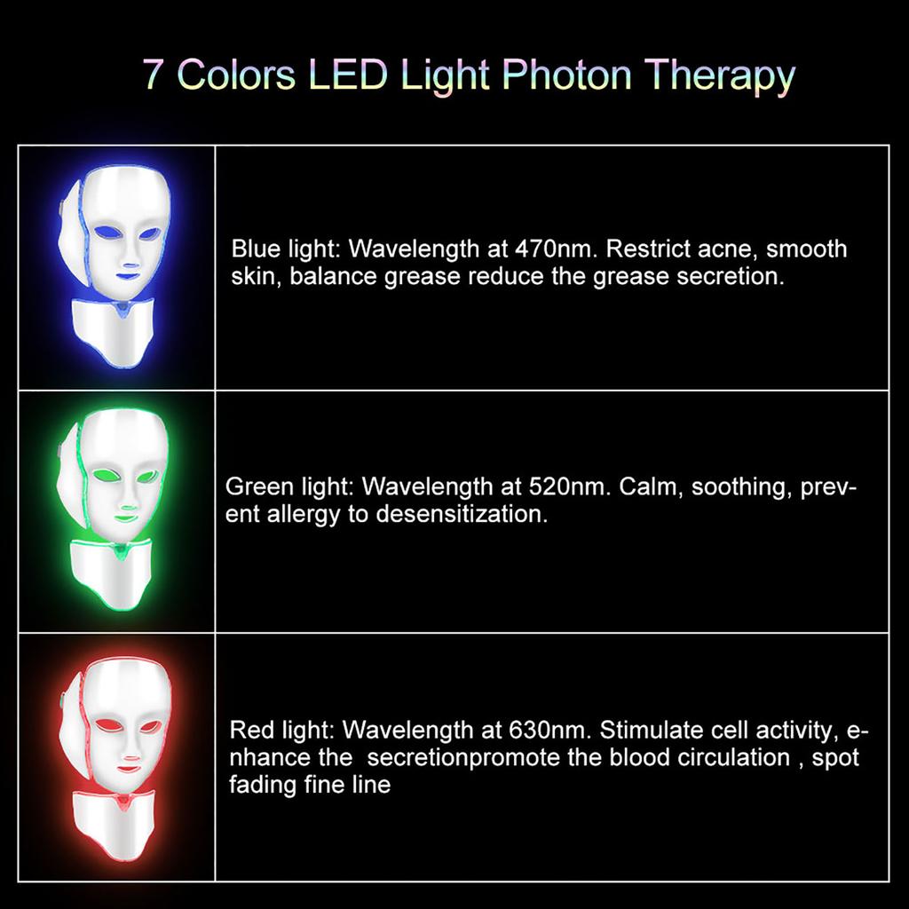 7Colors Photon LED Mask Face Neck Anti Wrinkle   Removal Skin Rejuvenation Machine