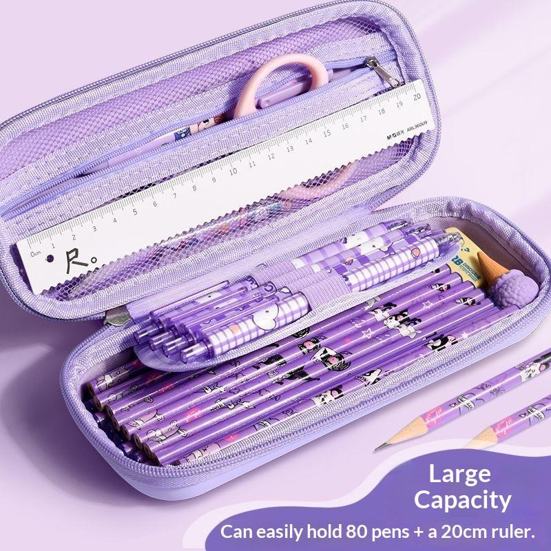 Sanrio 3D Kuromi Melody Cinnamoroll Pencil Case Cartoon Large Capacity Stationery Bag Pencil Case For Students
