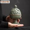 Antiker Pflaumengrüner Keramik Räuchergefäß Chinesischer Innenraum Aromatherapie Ofen Sandelholz Räucherstäbchenhalter Teezeremonie Zubehör