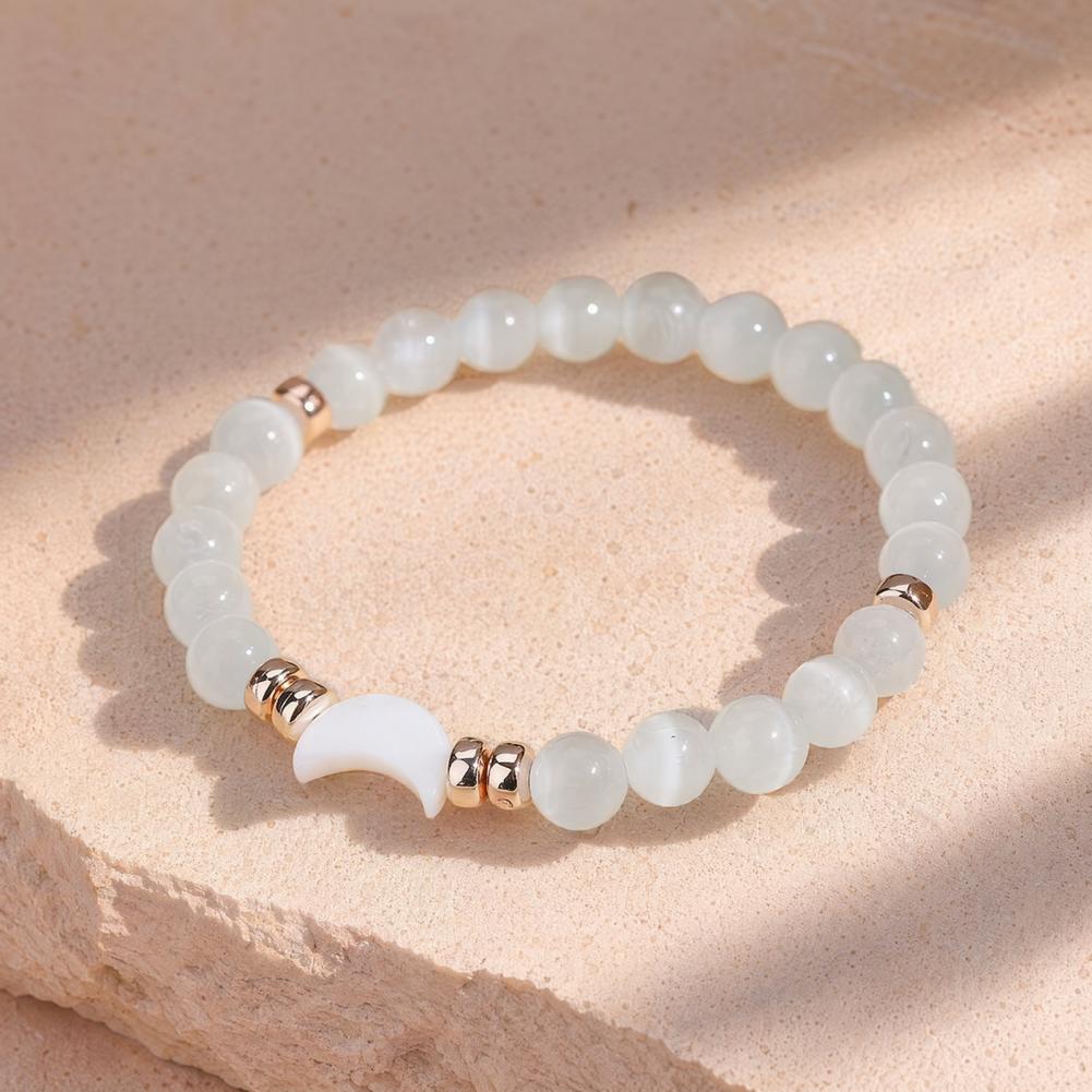 Quartz Jewelry Moon Phase Bracelet Moon Phases Faux Bracelet Adjustable Natural Protection Beaded Bracelet Anxiety Stress Relief
