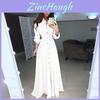 Women Sleeve Long Button Dowm Maxi Dress Evening Party Casual Dress Shirt