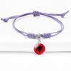 Purple Stylish Unisex Charm Bracelet With European Country Flags Length Adjustable