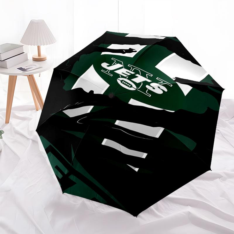 Printed New York Jets logo Folding Umbrella,Outdoor,Leisure,And Travel Umbrella,Durable Umbrella Fabric,Birthday And Holiday Gift