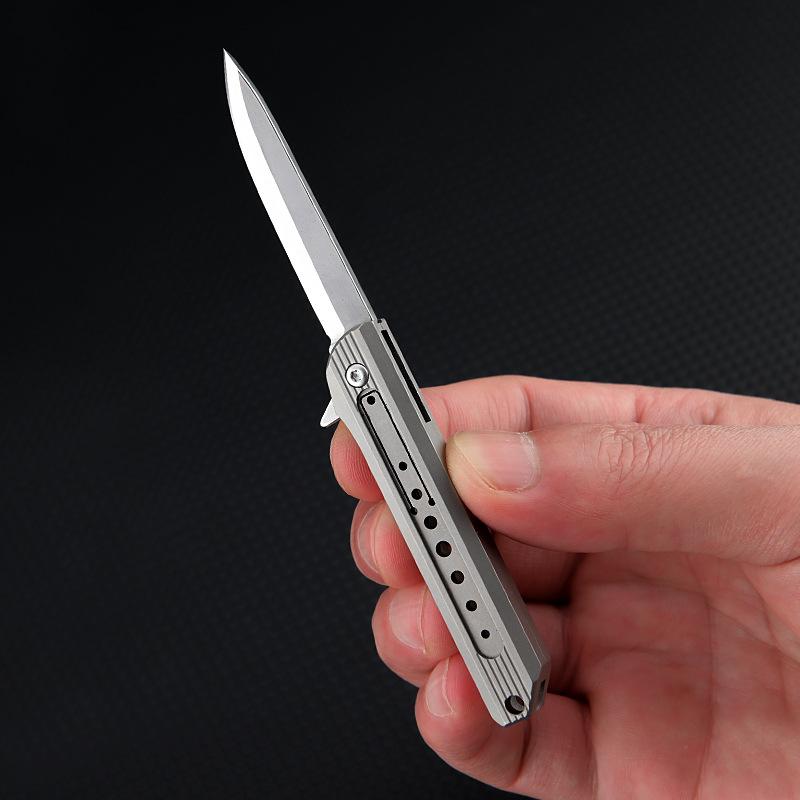NEW Titanium Alloy Folding Knife D2 Blade Outdoor Camping Unboxing Portable High Hardness Kitchen Folding Knife