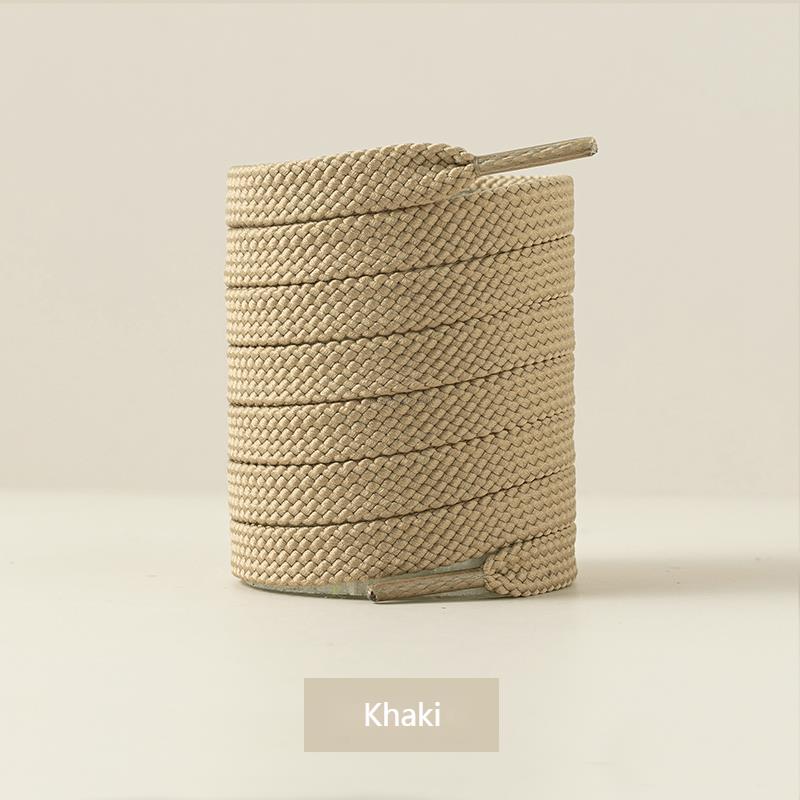 Kwaliteit Klassieke Schoenveters voor Sneakers Stof Platte Schoenveters Wit Zwart Schoen veter Elastische Veters Schoenen 100/120/140/160CM Koorden 100cm kaki