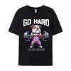 Go Hard Or Go Home English Bulldog Weightlifting Fitness Summer Cosie Pure Cotton Unisexs Tees Gift Tops Shirt Faddish