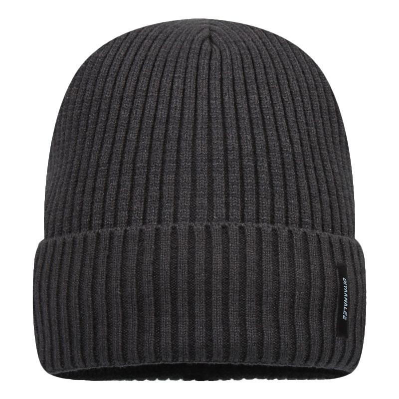 Gestrickte Mütze für Herren Damen Winter Wärme Winddicht Fleece Einfarbige Freizeitkleidung