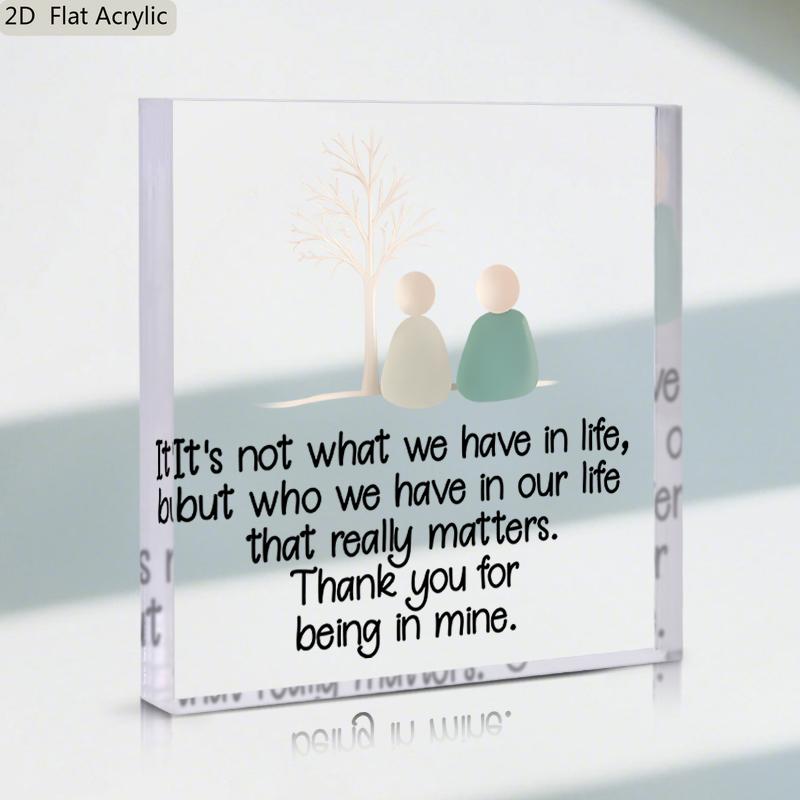 

2D Flat, Heart Shaped Acrylic Desk Decor Plaque, Bestie Photo Frame Friendship Gift for Women, Suitable for wall decoration, porch, room, villa, accen 10*10CM