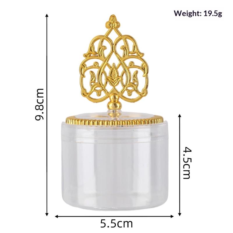 Eid Mubarak Middle Eastern Round Snack Tray Metal Plastic Ramadan Candy Nut Dessert Container Decorative Food Presentation Party