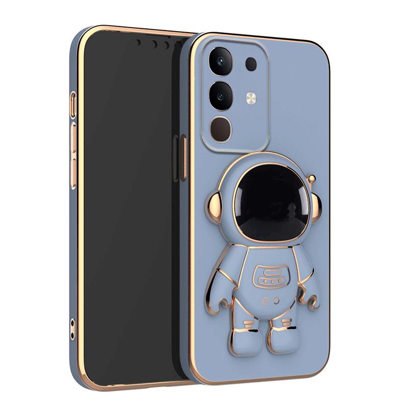 For Vivo Iqoo Z10X Case Shining Astronaut Spaceman Bracket Holder Design Soft Plating For Vivo Iqoo Z10X Back Cover
