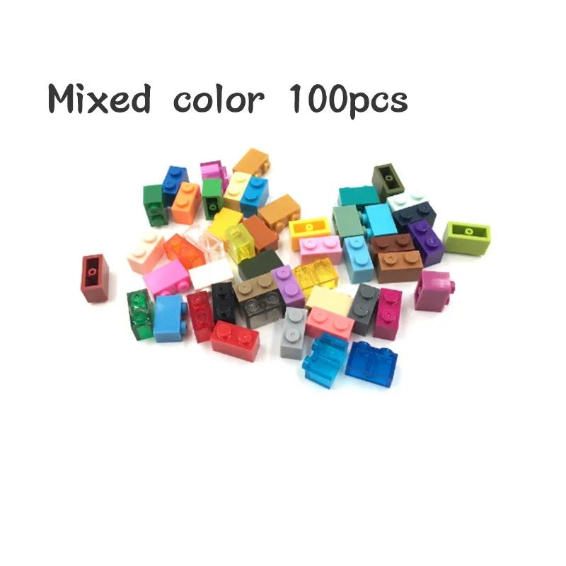 100Pcs DIY 3004 Thick Constructing Blocks Particle Figures 1x2 Dots Brick Works With Educational Creative Construction Leduo Kid Toy