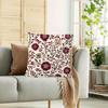Federa Cuscino Fiorita a Spirale Vintage Bordo Borgogna Stampa Fiore Rosso Boho Morbida Copricuscino da Divano per Arredamento Casa Regalo