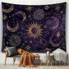 VIKAMA Vintage Starry Sky Tapestry Sun Moon and Star Pattern Living Room Sofa Backdrop Wall Hanging Bohemian Style Room Decor