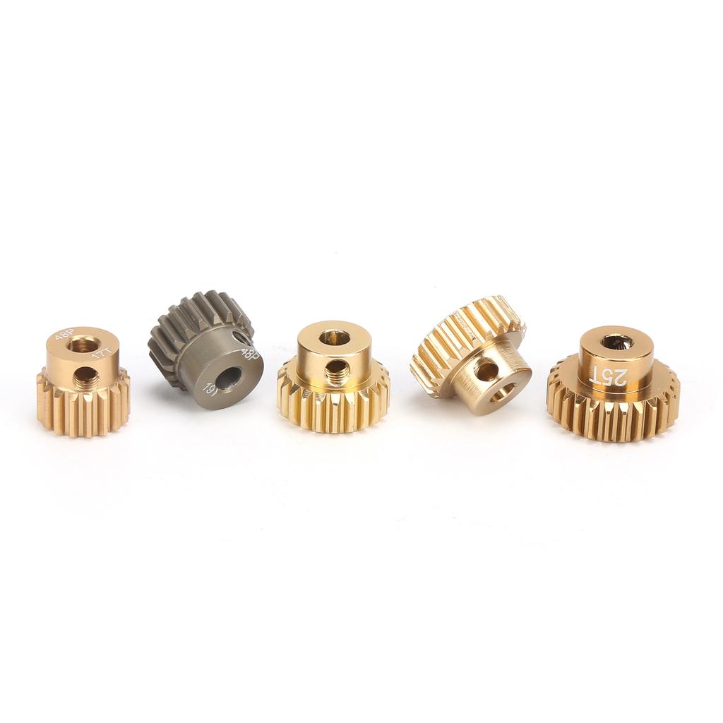 5PCS 7075 Aluminum Alloy 48P Pinion Gear Set Motor Gears Kit for 1/10 RC Car (17T?25T)