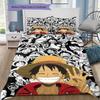 Luffy D Pattern Bedding Quilt Set Quilt Cover Pillowcase Home Birthday Gift(1 * Duvet Cover + 2 * Pillowcase, Without Core)