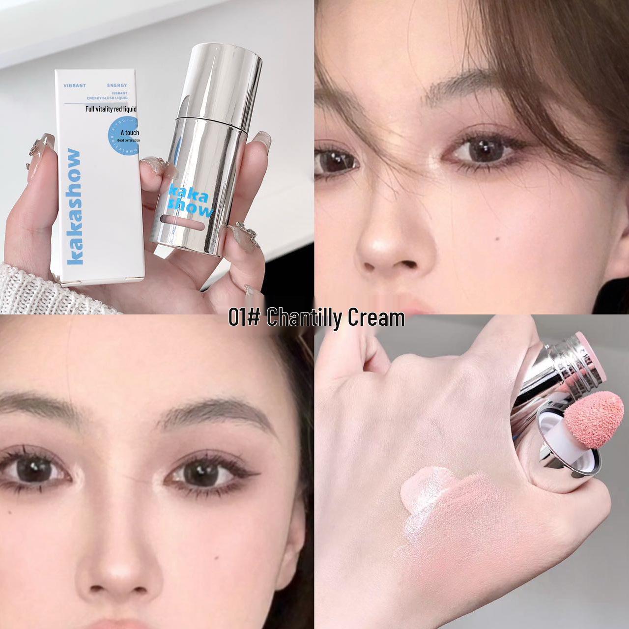 Kakashow Energetic Girl Korean Liquid Blush - Expanding & Contracting Color for Dewy Skin.