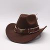Chapéu de Cowboy Decorativo Vintage Cabeça de Touro Ocidental Aba Larga Topo Sino Chapéu Jazz