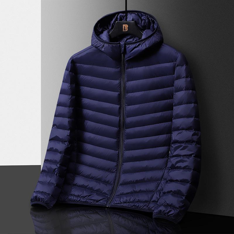 Leichte Herren Daunen-Baumwolljacke: Neuer Stil 2023 für mittlere und junge Jahre, Große Größe, Perfekt für Herbst & Winter XL blue