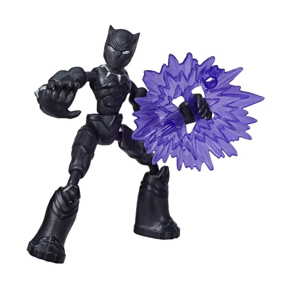 Hasbro Marvel Avengers Bend & Flex Series 6-inch Black Panther Figure E7868 (Authentic) with Blast Accessory