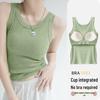 Damen Sommer Modal Geripptes Trägertop mit integriertem BH