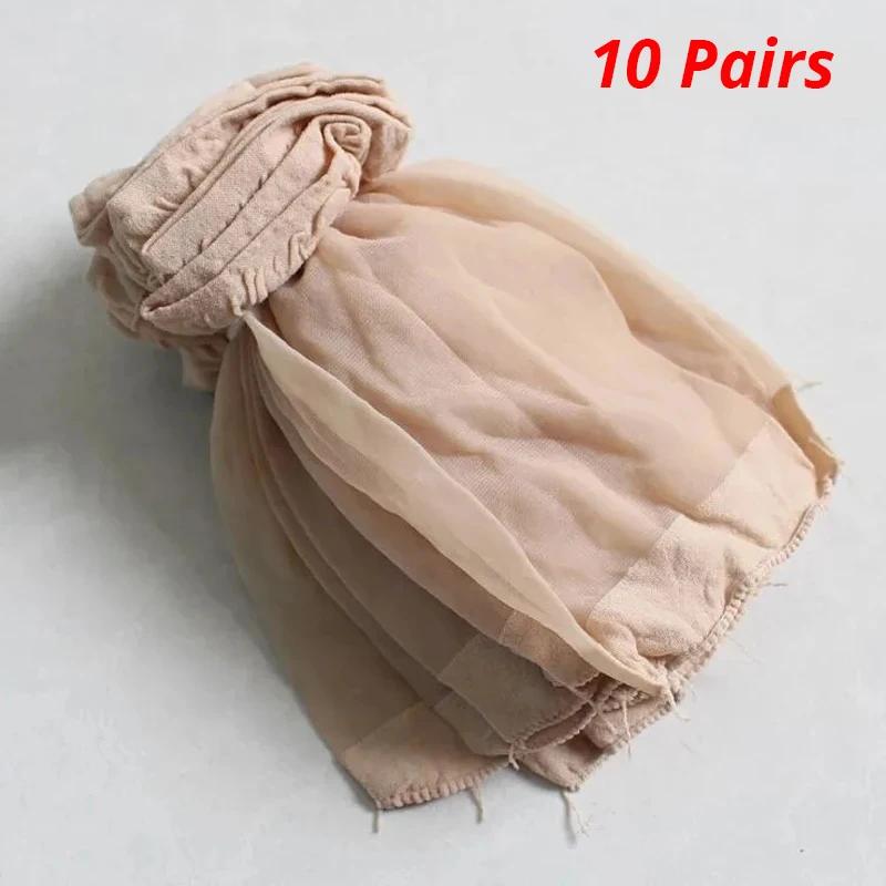 

10/20 pairs of women s summer see through crystal stockings breathable and comfortable silk women s socks thin One Size