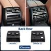 Car Front Rear Air Conditioning Chromed AC Vent Grille Outlet Cover Panel For BMW 5 Series F10 F18 2010-2017