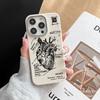 Sketch Heart for iPhone15promax Phone Case Apple 16 Leather Pattern 14/13/12 Case 17