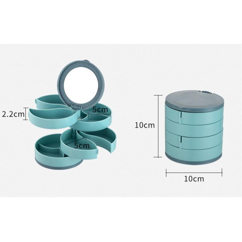 Rotating Multi-layer Jewelry Box Handmade Earrings Necklaces Jewelry Storage Box Exquisite Dust-proof Box