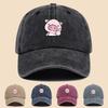 Cartoon style pink piggy print baseball cap adjustable unisex music hat