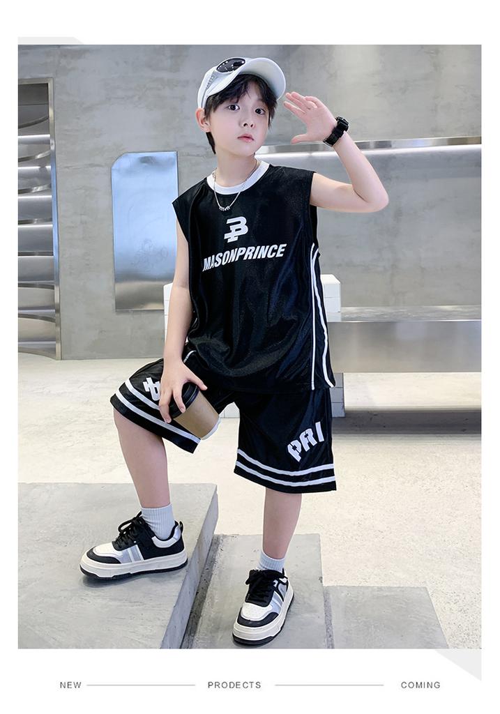 Boys' Summer Vest Set 2026 New Sports Jerseys for Middle-aged and Young Children's Summer Boys' Quick Drying Basketball Clothes Trend