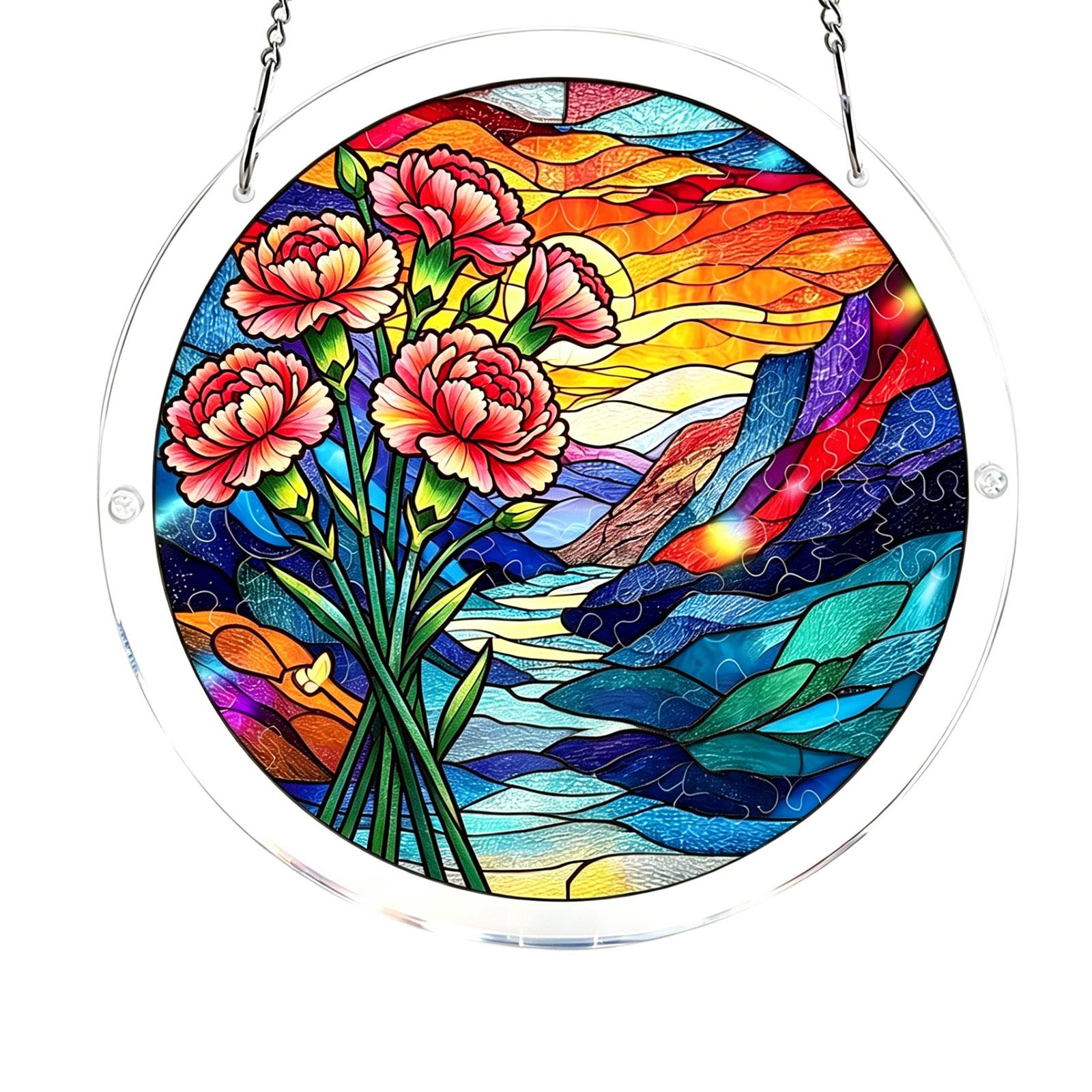 

Acrylic Puzzle Window Decoration, Creative Stained Glass Hanging Ornament, Assembleable Window Decoration, Fun DIY Puzzle Ornament, Home Window D One Size