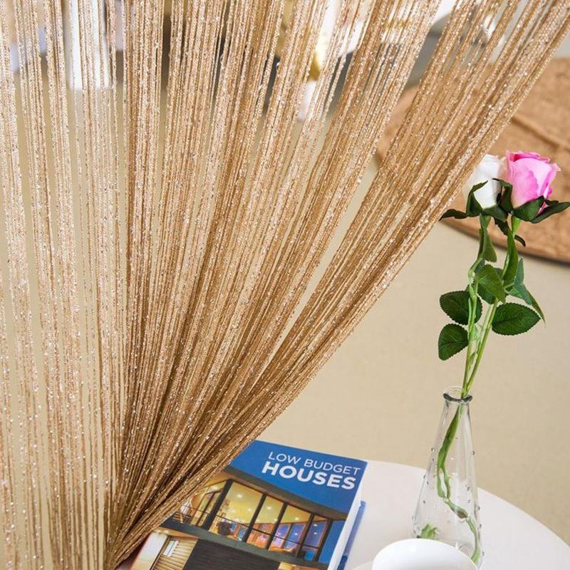 

Многоцветный 100*200см Романтичный дизайн на серебряной проволоке Занавеска Домашние аксессуары Для спальни Гостиной Кисточка Декорация cortinas 100CM X 200CM