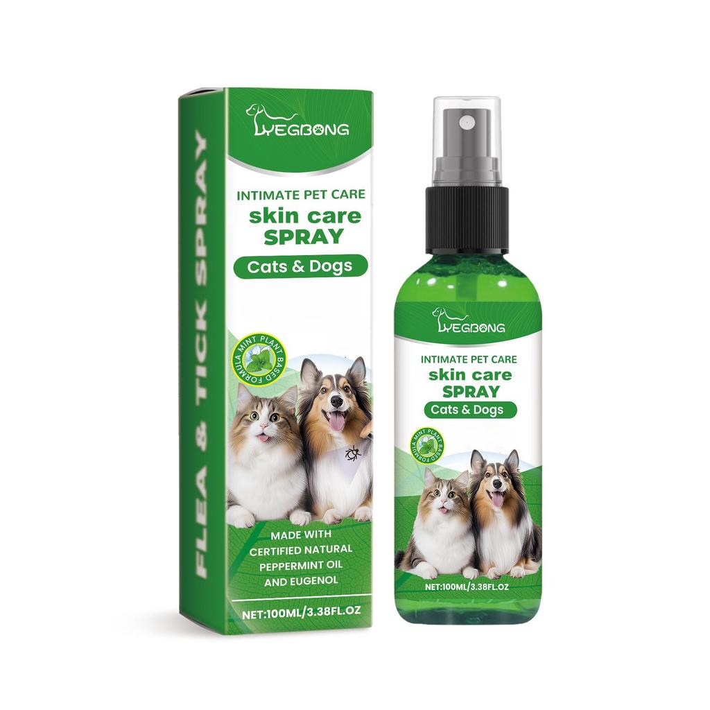 100 ml - Pet Skin Care Spray, Dog Flea & Tick Control, Gentle Daily Care for Dogs, Cats, Small Animals,  Pet Grooming Supplies