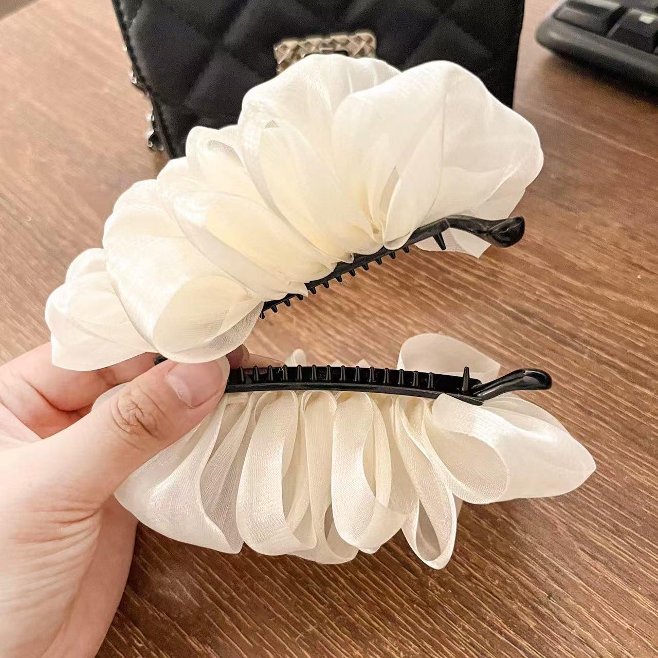Элегантная плиссированная сетчатая заколка-бант для высоких хвостов