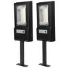 2 Stück 117LED Solarleuchte 50W Highlight Induktionsstraßenlampe für Garten Hof Weißes Licht