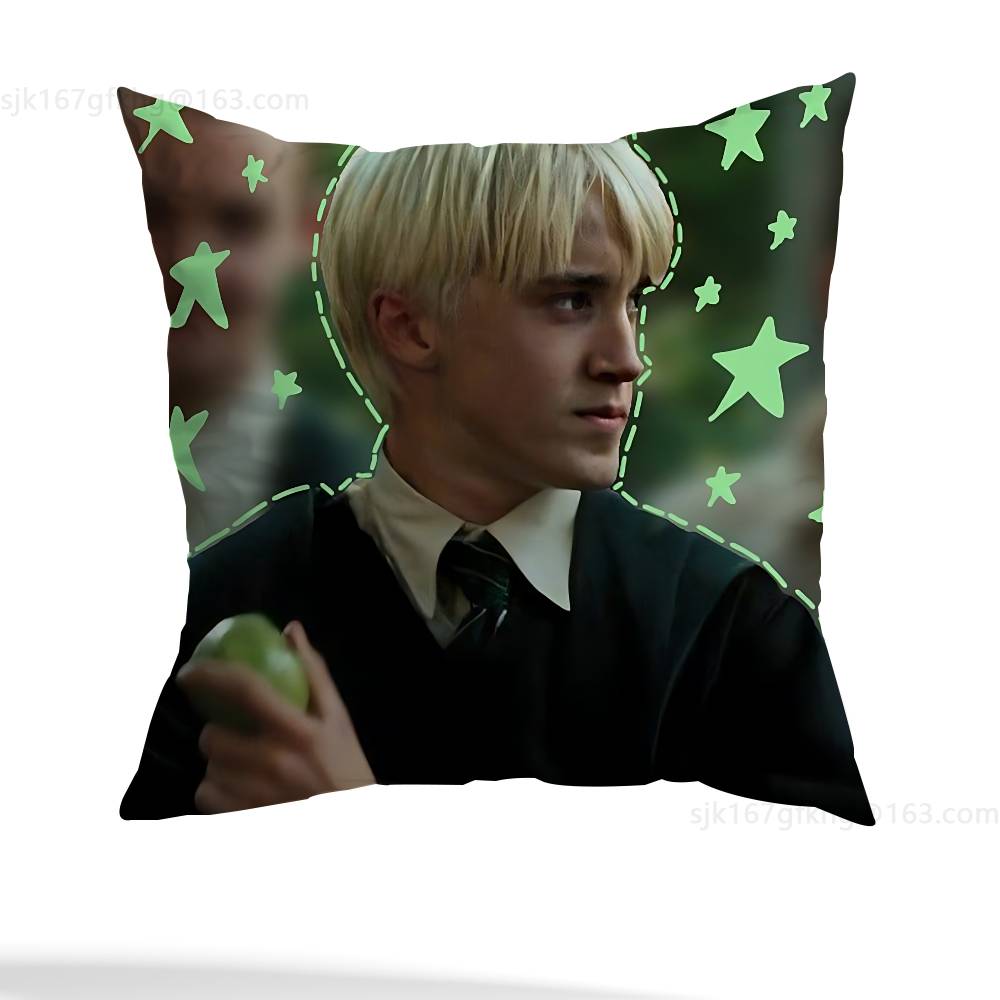 Actor D-Draco M-Malfoy Pillow Case Square Double-Sided Printing Short Plush Sofa Cushion Cover Bedroom Bedside Pillow