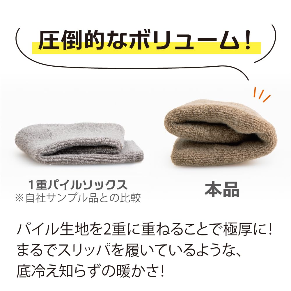 Alphax Warm and Extra Mocha Sizes Women's Double-Knit Socks, Cold-Wearing, Thick, Double-Pile Warmer, Beige, 22.0-25.0cm