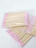 100PCS Double Headed Nail Polish Wiping Wooden Stick ,Small Tip Double Head Tattooed Eyebrows Beauty Makeup Tools For Wiping, About 100Pcs/Pack