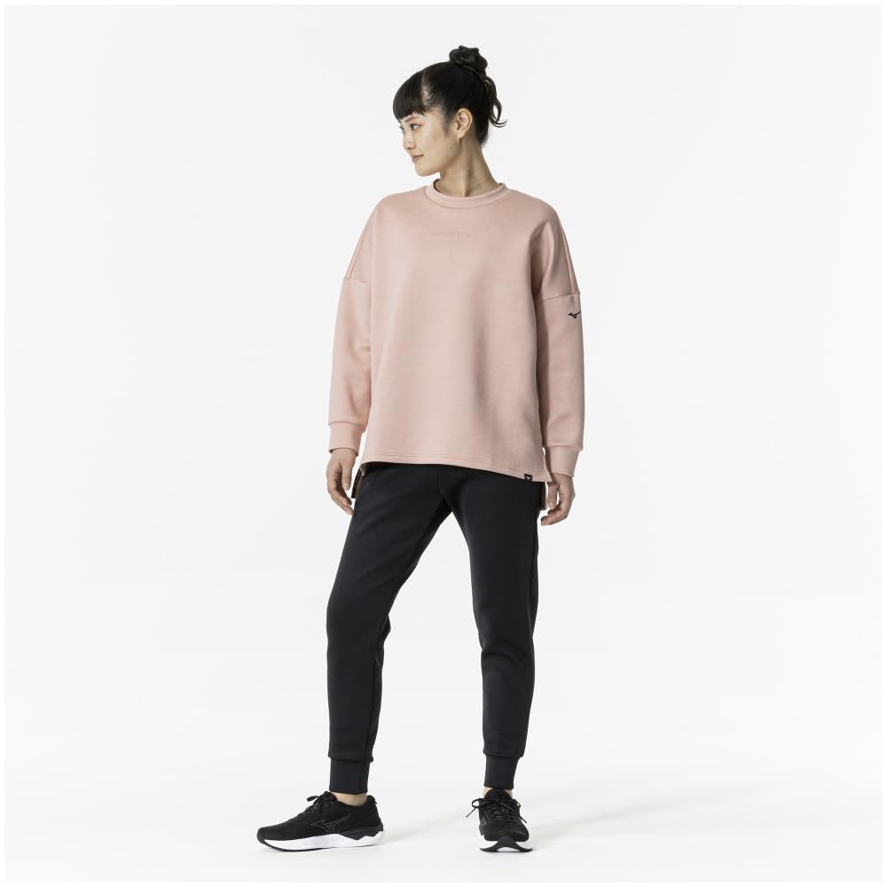 Mizuno Whisper Pink Heather XL Stretch Crew Neck Sweatshirt for Easy Movement Women's (32MCA332)