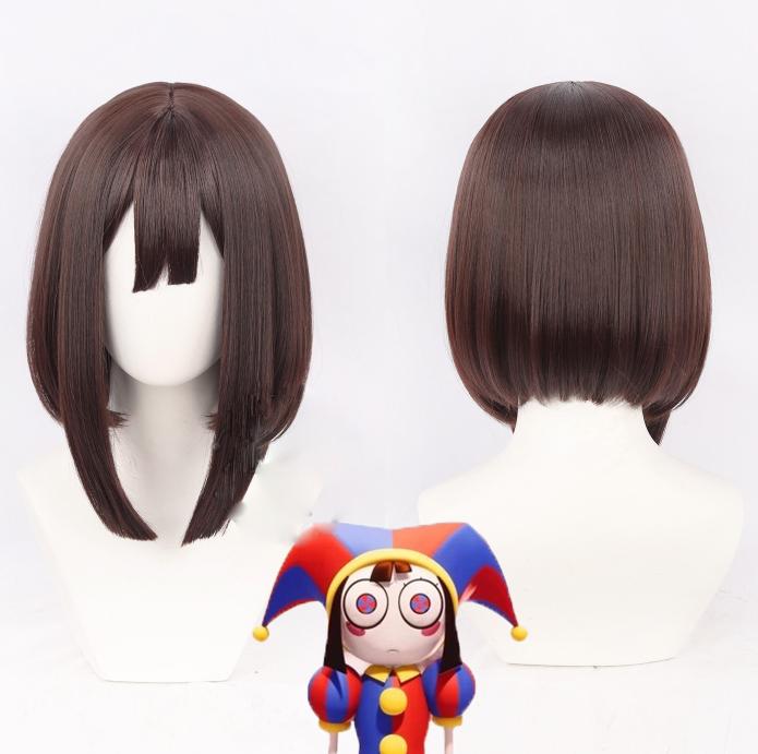 Costumes de Cosplay Pomni Uniforme de Clown Perruques Anime Le Incroyable Cirque Numérique Jeu de Rôle Tenue de Fête d'Halloween Carnaval Comic Con One Size