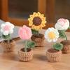 1pc Hand-Knitted Artificial Simulation Potted Plant, Crocheted Yarn Artificial Flower Decoration, Suitable for Mother's Day, Anniversaries, Birthdays