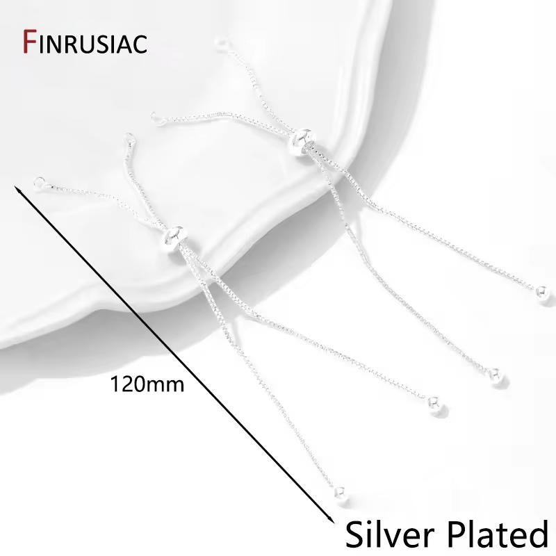

14K/18K Gold Plated Brass 12cm Adjustable Slider Box Chains For Bracelet Making Accessories,DIY Jewelry Making Supplies 1 piece