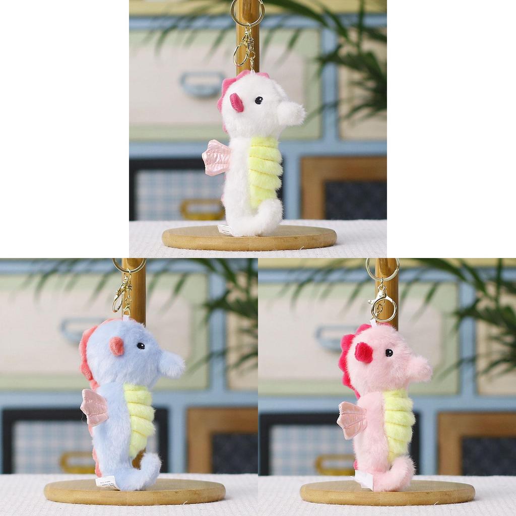 Small Seahorse Plush Keychain With Pp Cotton Filling For Bag Decor And Wedding Gift