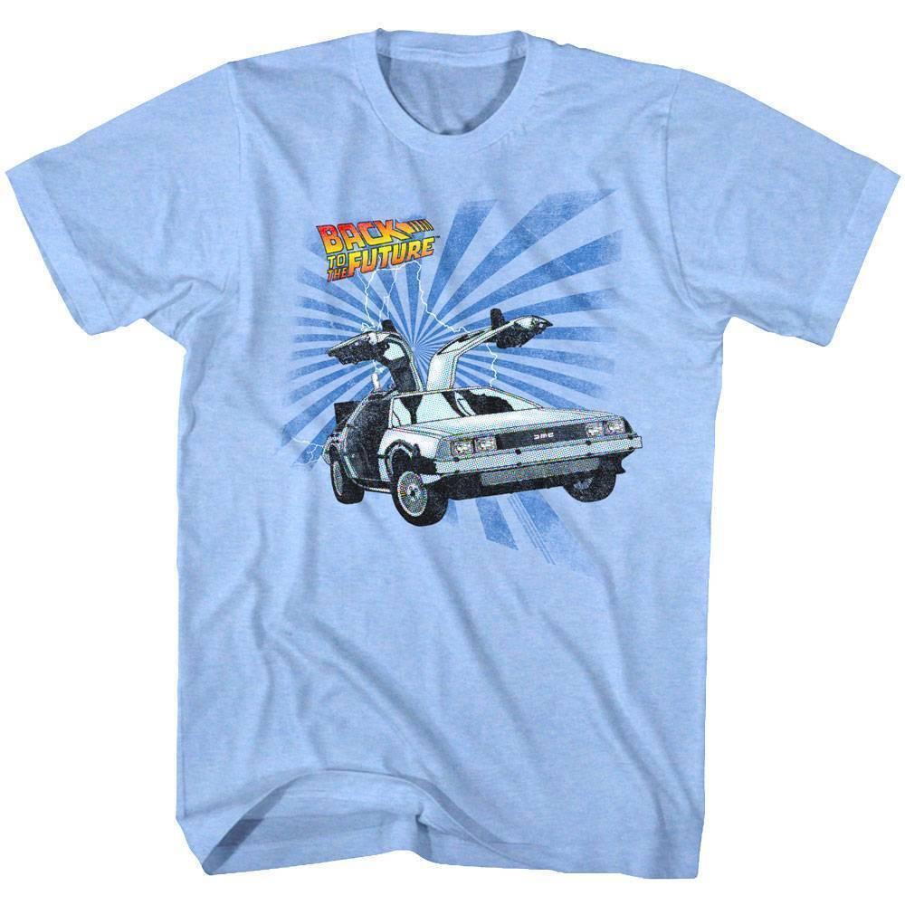 Back to The Future Blue Lightning Men T Shirt XL