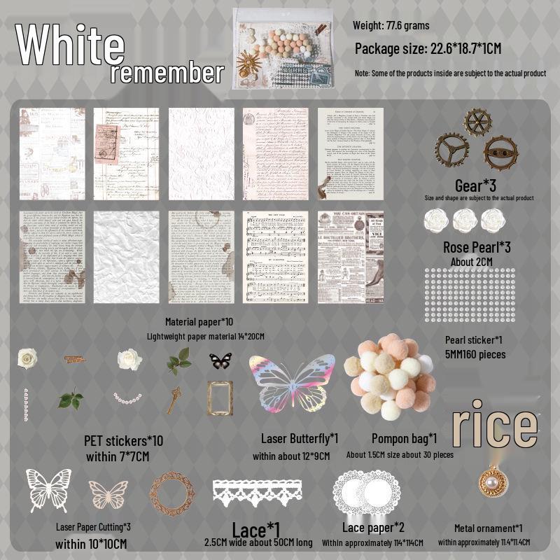 Happy Ribbon Lace Ita Bag: Red Paper Background, Beauty Stickers & Punch Board