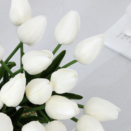 5Pcs/Set Fake Flower to Easy Decor Simulated Faux Leather Care Long Stem Soft Artificial